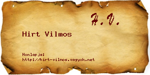 Hirt Vilmos névjegykártya
